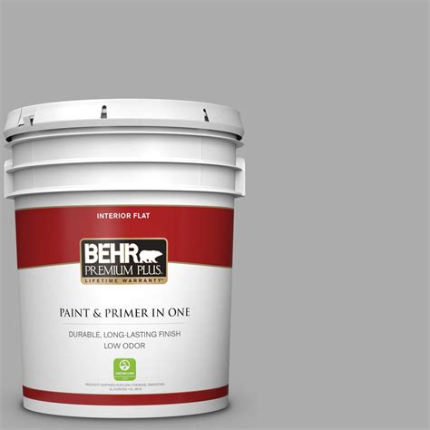 Behr express buy paint online. BEHR PREMIUM PLUS 5 gal. #N520-3 Flannel Gray Flat Low Odor Interior Paint and Primer in One ...