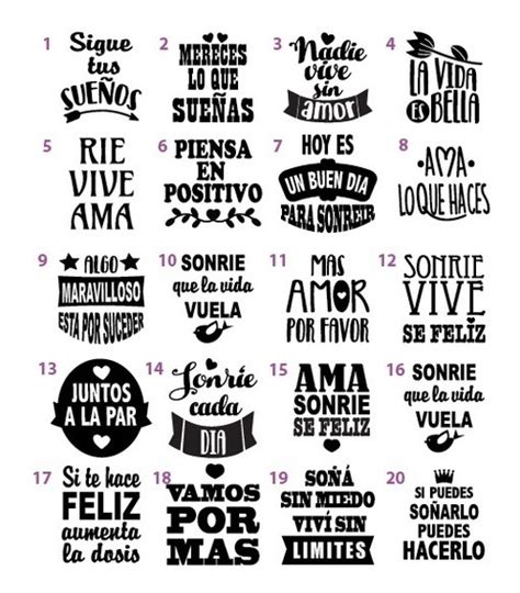 Stickers Vinilos Frases Para Frascos X 6u Positivas