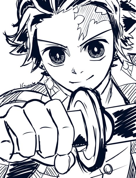 Tanjiro Coloring Pages Coloring Home