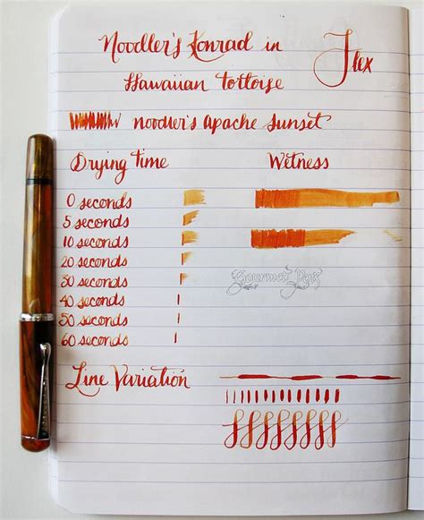 Noodlers Konrad Flex Fountain Pen Writing Sample Day Runner Jet Pens