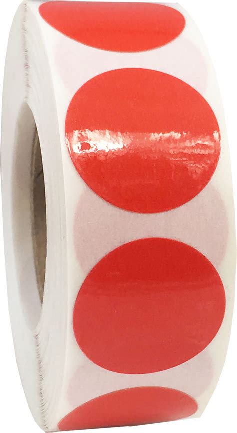 Laminated Red Circle Dot Stickers 075 Inch Round 500 Labels On A