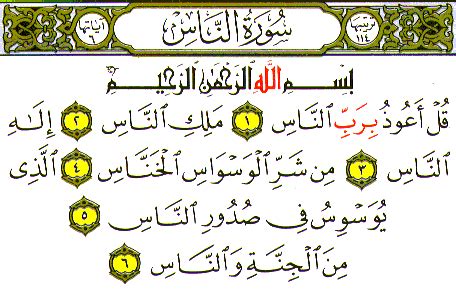 Al Quran Surah An Naas Ayat Sampai Lengkap Dengan Terjemahan Bahasa