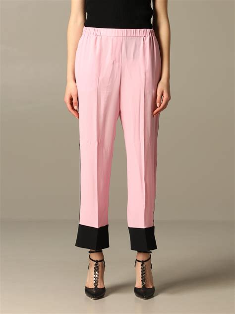 N° 21 Outlet Pantalone Con Fondo A Contrasto Rosa Pantalone N° 21