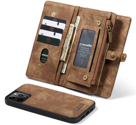Caseme Iphone 12 Pro Max Zipper Wallet Magnetic Case Coffee