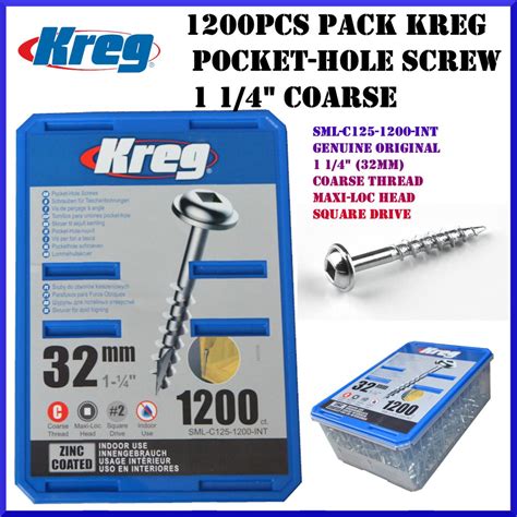 1200pcs Pack Kreg Screw Pockethole Screw 1 14 Coarse Shopee Philippines