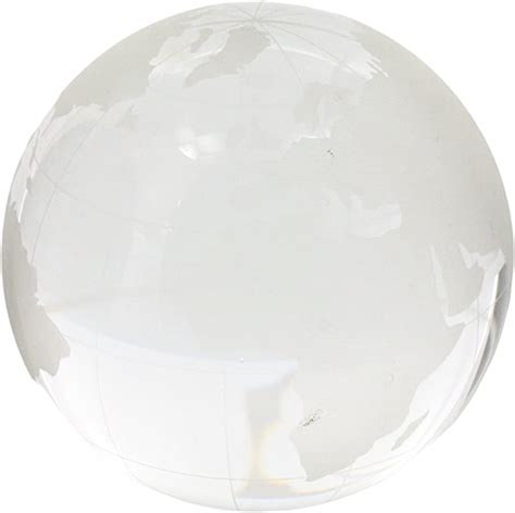 Homart Etched Glass World Globe Decorative Rounded