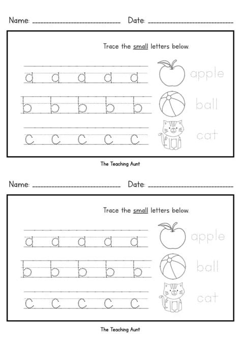 Lowercase Letters Tracing Worksheets Set 1 The Teaching Aunt Hot Sex Picture