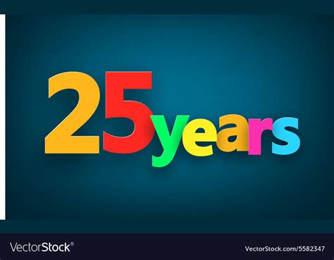 Twenty Five Years Paper Sign Royalty Free Vector Image