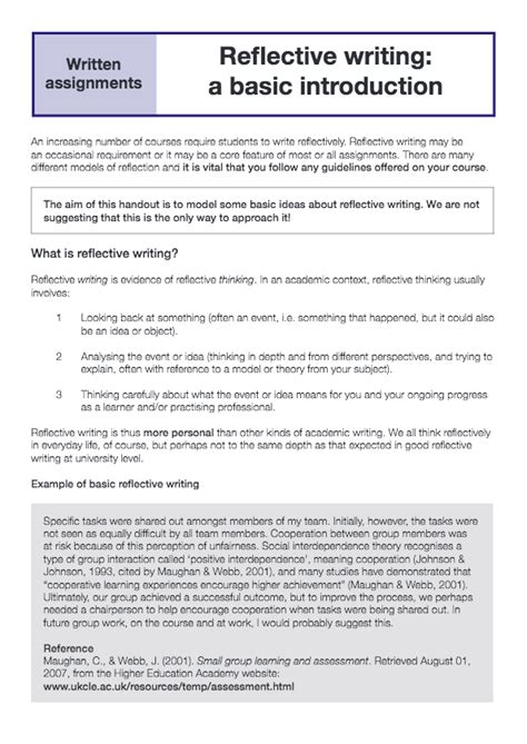 How to write a reflective essay: Reflective writing is thus more personal than other kinds ...