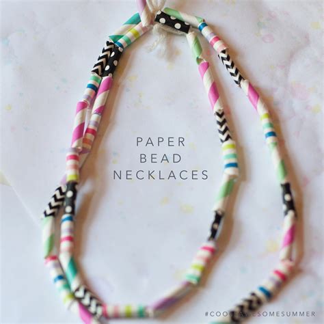 Summer Craft Paper Bead Necklace Cool Progeny