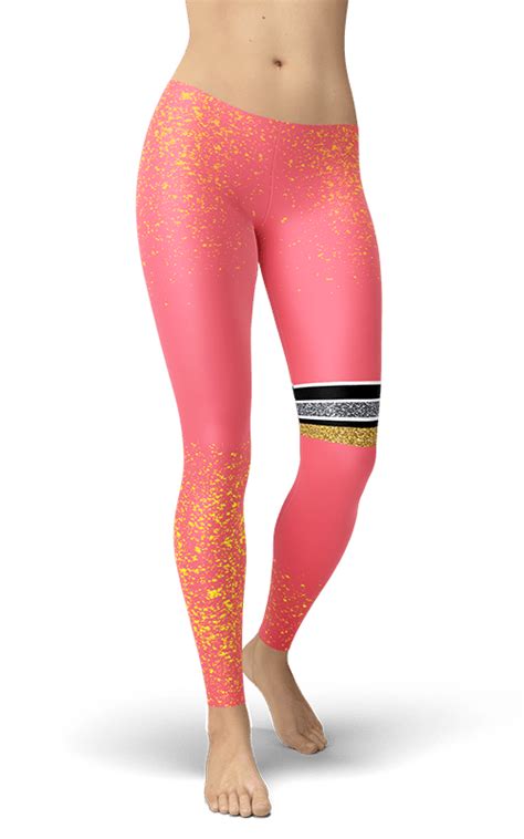 Pink Glitter Leggings Gym Fitness And Sports Clothing Gearbaron
