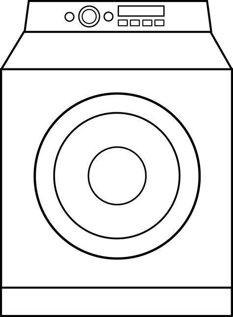 Is your washing machine in need of a deep clean? Washing Machine Line Art - Free Clip Art