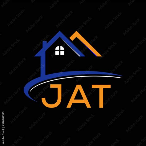 Vetor De Jat House Logo Letter Logo Jat Blue Image On Black