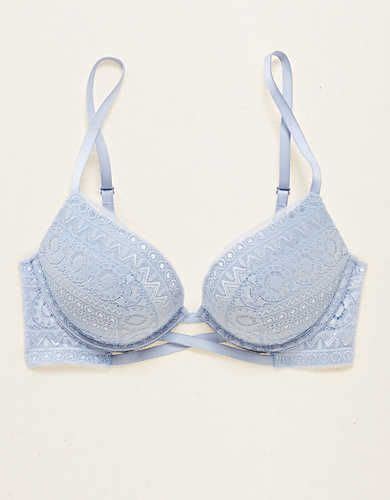 Emma Pushup Bra Blue Path Aerie For American Eagle Push Up Bras