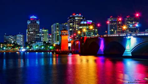 Rainbow Of Colors Downtown West Palm Beach By Night Justin Kelefas