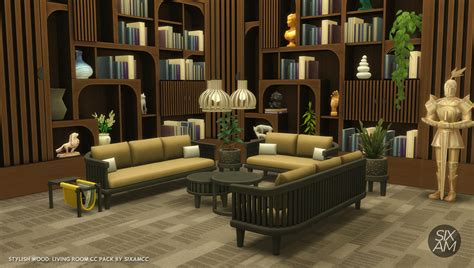 Stylish Wood Living Room Cc Pack For The Sims 4 Sixam Cc