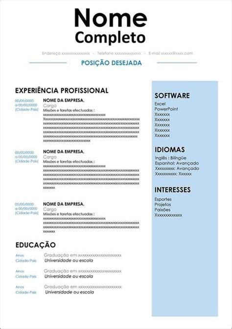 Fazer Currículo Online Grátis Em Pdf Modelo De Cv Gratuito