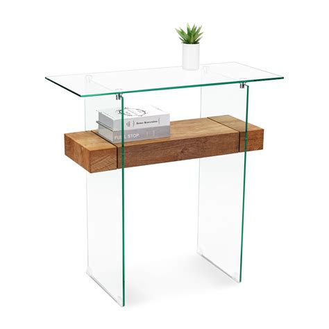 Ivinta Narrow Glass Console Table With Storage 31 5 Modern Sofa Tab Ivinta