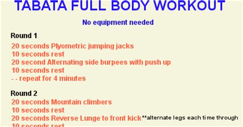 All you need is eight minutes! Tabata Full Body Workout - No equipment - Fit and Healthy ...