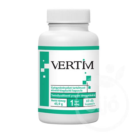 Vertim gyógynövényeket tartalmazó étrend kiegészítő kapszula 60 db