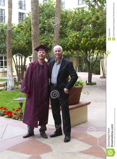 Proud Father At Son S College Graduation Stock Image Image Of Parent