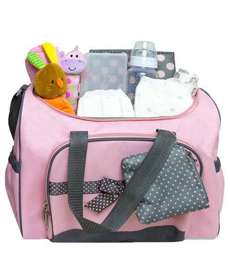 Baby Essentials Dotty Bow 4 Piece Diaper Bag Set Ebay