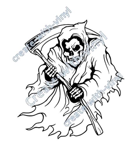 Grim Reaper 2 Svg File Cameo Cricut Svg Files Halloween Etsy