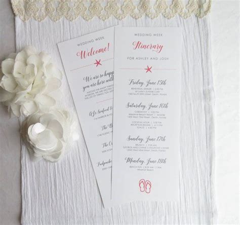 Double Sided Welcome Itinerary Wedding Welcome Card Etsy India