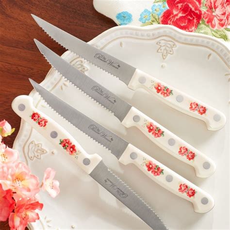 Knife set includes 8 in. The Pioneer Woman Vintage Floral 4-Piece Steak Knife Set ...