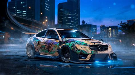 26377 views | 10089 downloads. Mercedes Benz, Neon, City Wallpapers HD / Desktop and ...