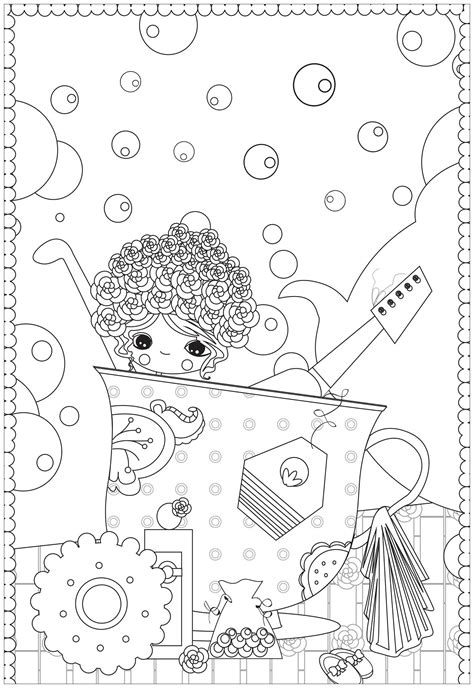 Maybe pour yourself a cup of tea or a glass of wine, turn on some soothing music, and melt into the relaxing coloring world, a place where. Bath cup of tea - Anti stress Adult Coloring Pages