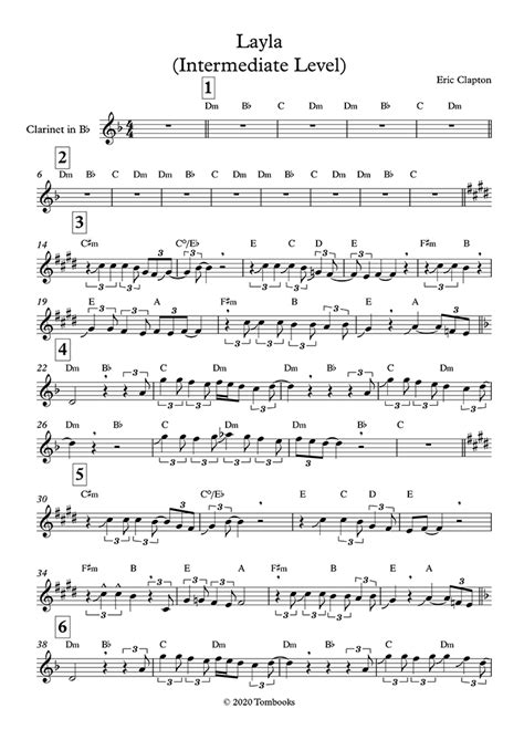 Reviews of the best clarinets for beginners and intermediate players, as well as a short guide discussing some basics and highest rated this is an ideal choice for beginners and intermediate players who would prefer a wooden clarinet. Clarinet Sheet Music Layla (Intermediate Level) (Clapton Eric)