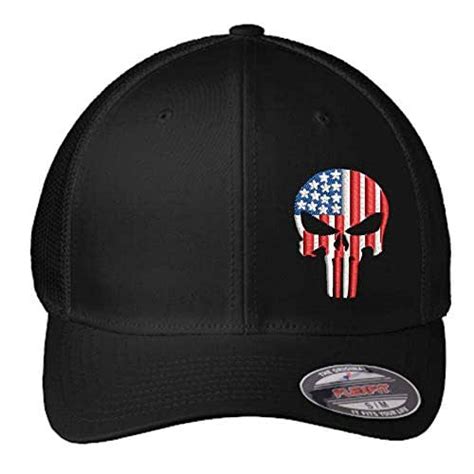 American Flag Punisher Hat Custom Embroidered Punisher