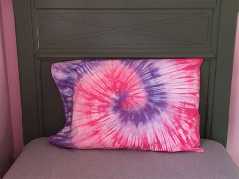 Spiral Tie Dyed Pillowcase Pinks And Purples Etsy In 2021 Tie Dye
