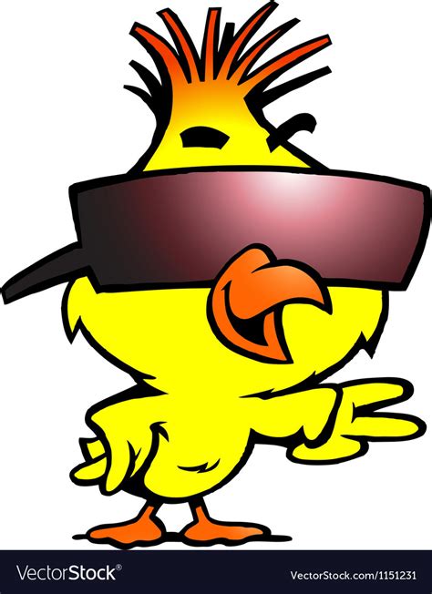 Hand Drawn Of An Smart Chicken With Cool Sunglass Vector Image