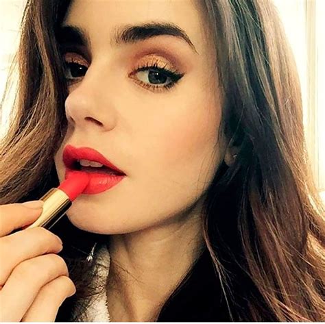 Lilly Collins Red Lips Stunningly Beautiful Beautiful Women Lily