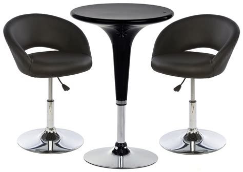 Bar chair backrest high stool rotating lift chair high bar stool round chair. Bar Lounge Chair and Table Set | 2 Cushioned Stools Included