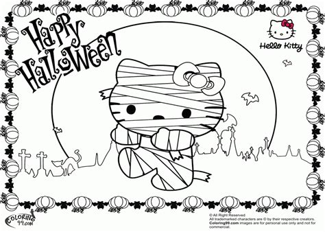 Halloween Hello Kitty Coloring Pages Coloring Home