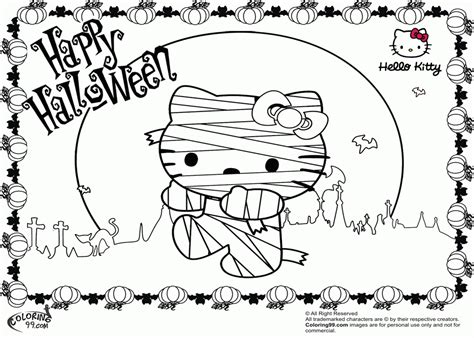 Halloween Hello Kitty Coloring Pages - Coloring Home