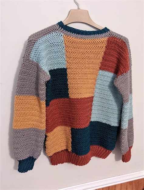Ary Color Block Sweater Crochet Pattern Etsy