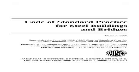Code Of Standard Practice For Steel Buildings And Bridges Pdf Document