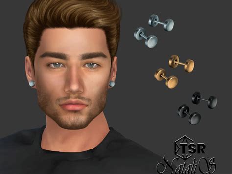 The Sims Resource Mens Flat Round Stud Earring