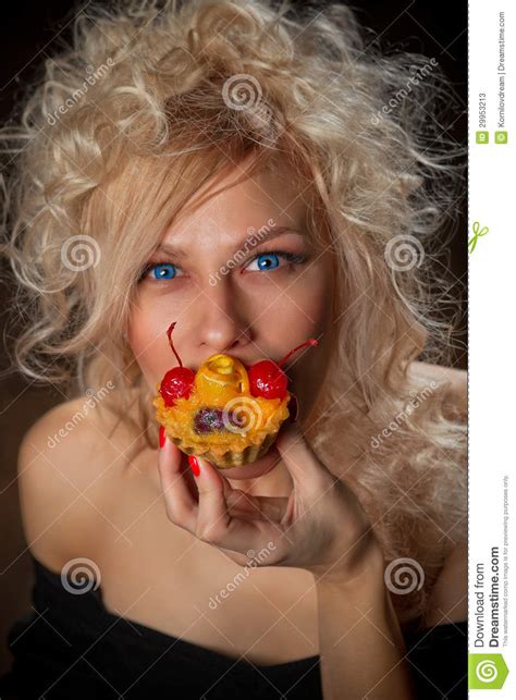 Young Woman Eating The Tar Stock Image Image Of Lady 29953213
