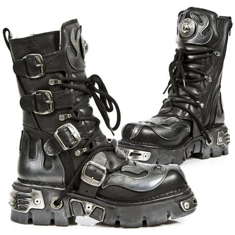 New Rock Flame Boots With Demon Skull M107 S2 New Rock Boots Boots