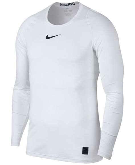 Nike Mens Pro Fitted Long Sleeve Training Top White M