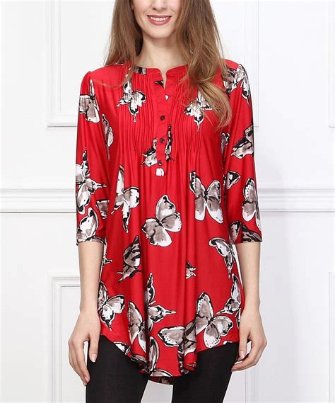 Another Great Find On Zulily Red Butterfly Notch Neck Tunic By