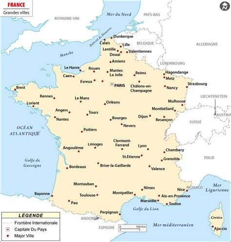 Principales Villes De France ≡ Voyage Carte Plan