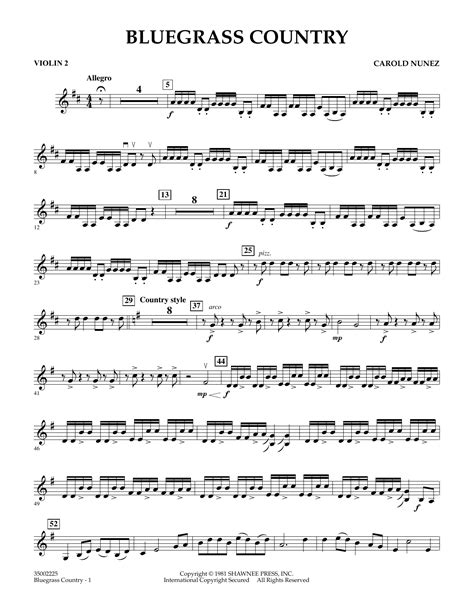 Bluegrass Country Violin 2 Sheet Music Carold Nuñez Orchestra