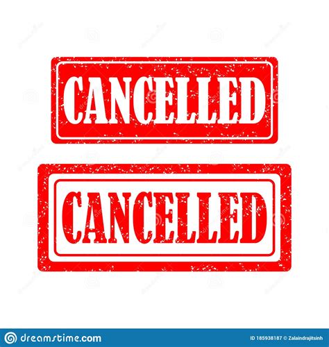Cancelled Stamp On White Background. Cancelled Stamp Sign 