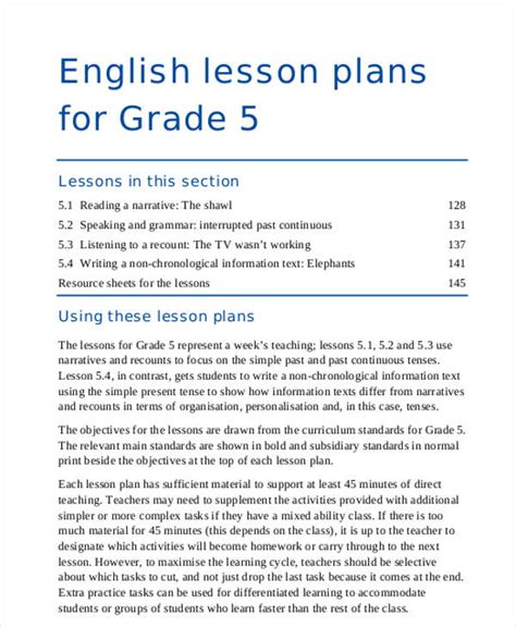 Lesson Plan Grade 1